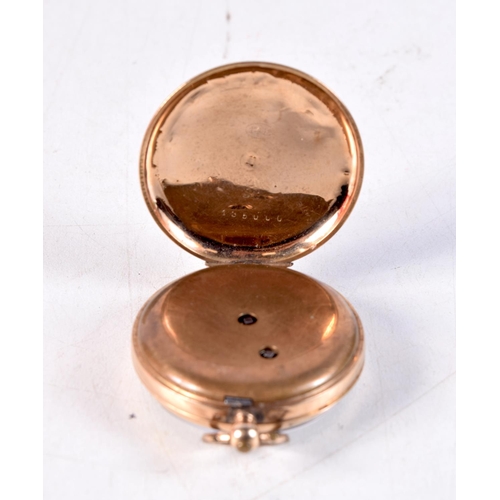 1212 - A 14CT GOLD POCKET WATCH. 33.8 grams. 3.5 cm wide.