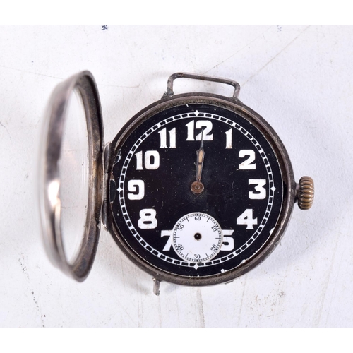 1245 - AN ANTIQUE ROLEX MILITARY POCKET WATCH. 27.9 grams. 3.75 cm wide inc crown.