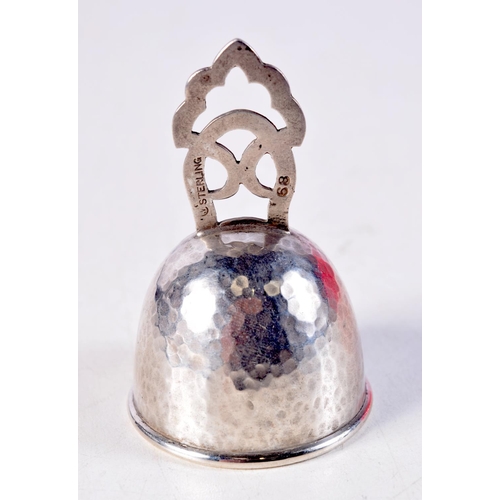 1258 - A SILVER BELL. 25.8 grams. 6.75 cm x 4 cm.