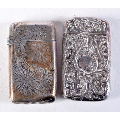 1259 - TWO SILVER VESTA CASES. 73 grams. Largest 6.5 cm x 3.75 cm. (2)