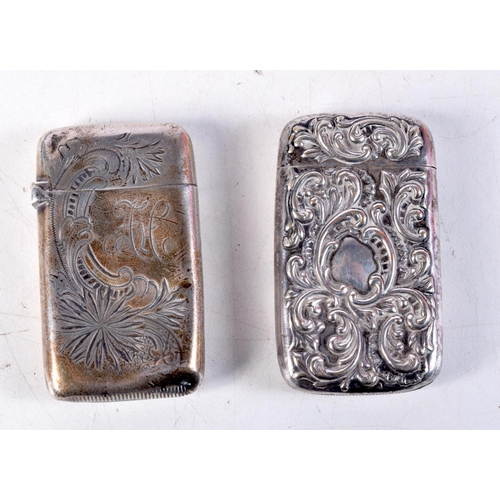 1259 - TWO SILVER VESTA CASES. 73 grams. Largest 6.5 cm x 3.75 cm. (2)