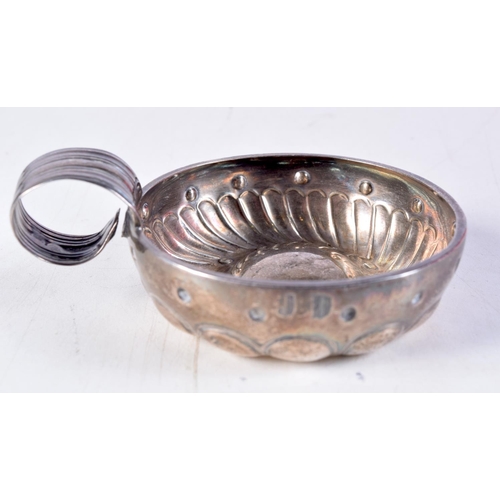 1268 - AN ANTIQUE FRENCH SILVER WINE TASTER. 56 grams. 10 cm x 7.5 cm.