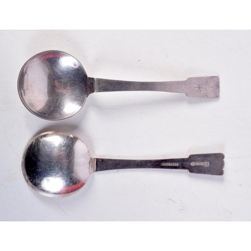 1351 - A SET OF SIX ARTS AND CRAFTS SILVER PLATED SPOONS. 15.5 cm long. (6)