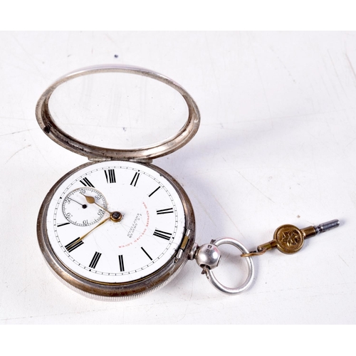 1366 - A 1930S SILVER POCKET WATCH. Birmingham 1938. 121 grams. 5 cm wide.