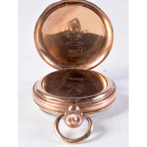 1372 - A GOLD PLATED WALTHAM POCKET WATCH. 5 cm wide.