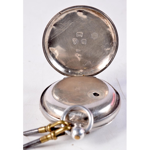 1383 - AN ANTIQUE SILVER POCKET WATCH. Chester 1891. 121 grams. 5.25 cm wide.