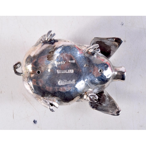 1387 - A VINTAGE BUCCALLATI SILVER PIG. 47 grams. 5 cm x 3.5 cm.