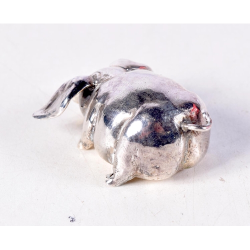 1387 - A VINTAGE BUCCALLATI SILVER PIG. 47 grams. 5 cm x 3.5 cm.