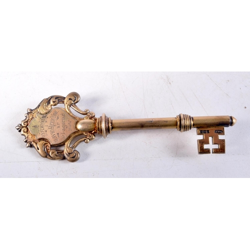 1388 - AN ART DECO SILVER KEY. Birmingham 1930. 39.4 grams. 11 cm long.