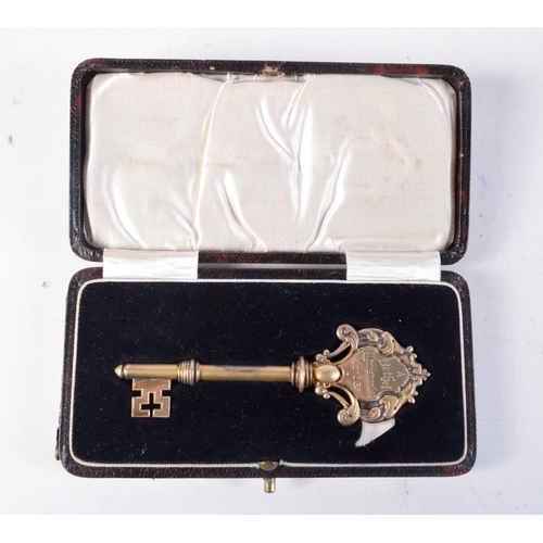 1388 - AN ART DECO SILVER KEY. Birmingham 1930. 39.4 grams. 11 cm long.