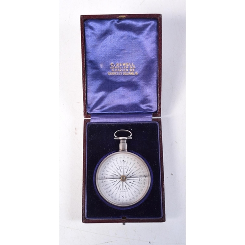 1394 - AN EARLY 19TH CENTURY ENGLISH SILVER DOLLAND COMPASS. London 1808. 71 grams. 5 cm wide.