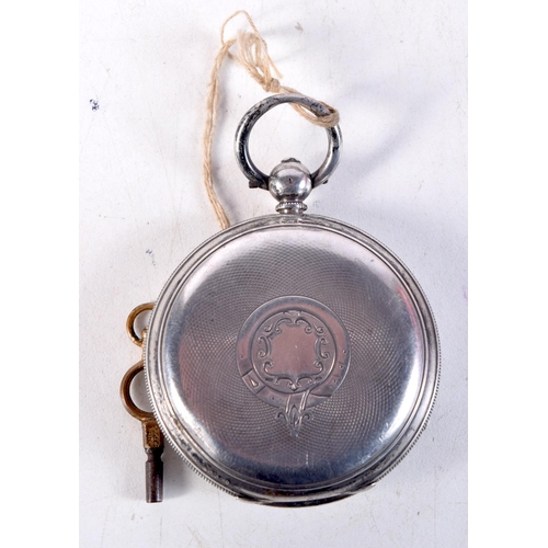 1398 - AN ANTIQUE SILVER DIAL FUSEE POCKET WATCH. London 1882. 110 grams. 5 cm wide.