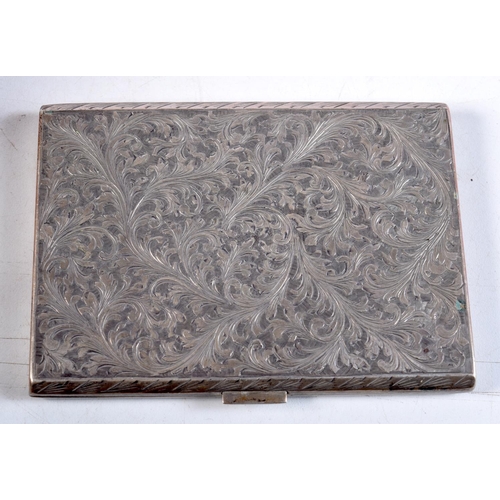 1404 - AN ANTIQUE CONTINENTAL SILVER CIGARETTE CASE. 115 grams. 11 cm x 8 cm.