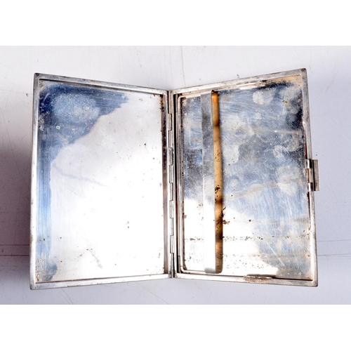 1404 - AN ANTIQUE CONTINENTAL SILVER CIGARETTE CASE. 115 grams. 11 cm x 8 cm.