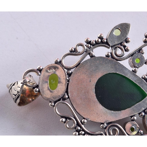 1498 - A SILVER PENDANT. 27.7 grams. 9 cm x 5.5 cm.