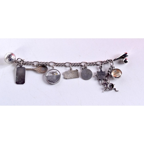 1500 - A SILVER CHARM BRACELET. 30 grams. 17 cm long.