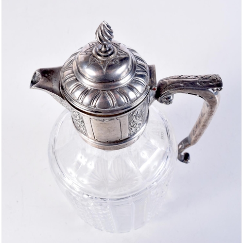 1558 - A VICTORIAN SILVER CLARET JUG. London 1885. 999 grams. 24.5 cm x 13.5 cm.