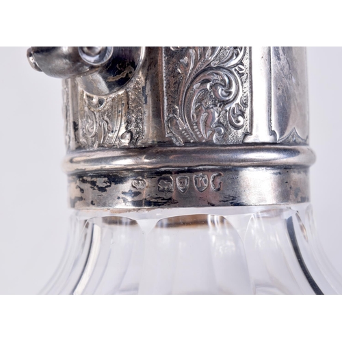 1558 - A VICTORIAN SILVER CLARET JUG. London 1885. 999 grams. 24.5 cm x 13.5 cm.