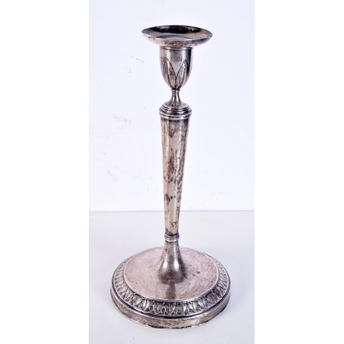 1567 - A PAIR OF ANTIQUE CONTINENTAL SILVER CANDLESTICKS. 1531 grams overall. 27 cm high.