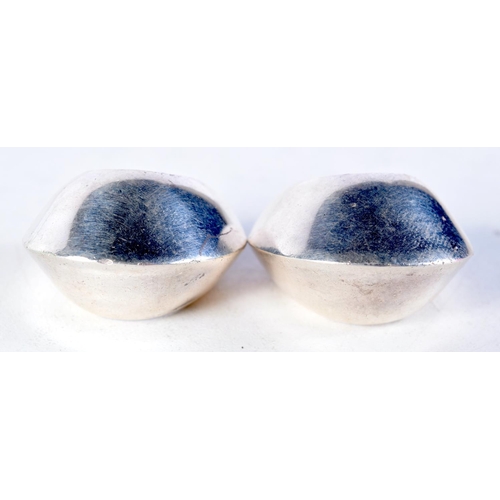 1594 - A PAIR OF DANISH GEORG JENSEN SILVER CUFFLINKS. 17.5 grams. 3 cm x 1.75 cm.