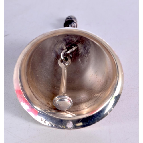 1616 - A SILVER BELL. 43 grams. 9.5 cm x 5 cm.