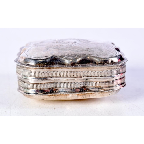 1627 - AN ANTIQUE SILVER BOX. 23.8 grams. 5 cm x 5 cm.