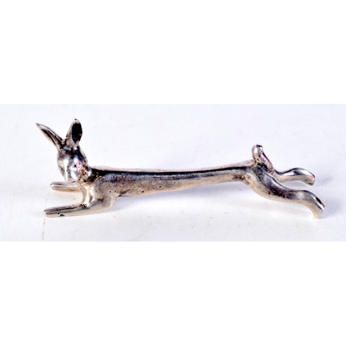 1630 - SIX SILVER KNIFE HARE KNIFE RESTS. 352 grams. 9 cm x 3.5 cm. (6)