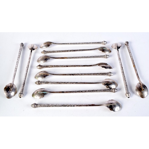 1631 - TWELVE ANTIQUE SILVER SPOONS. 163 grams. 20 cm long. (12)