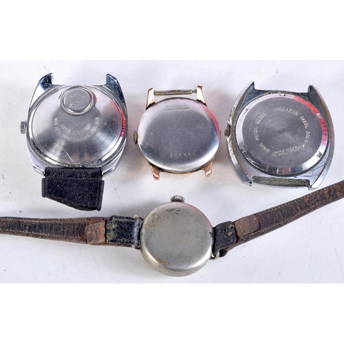 1633 - FOUR VINTAGE WATCHES. Largest 3.75 cm wide. (4)