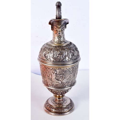 1655 - A LARGE ANTIQUE ELKINGTON & CO MIXED METAL EWER decorated with figures. 31 cm x 14 cm.