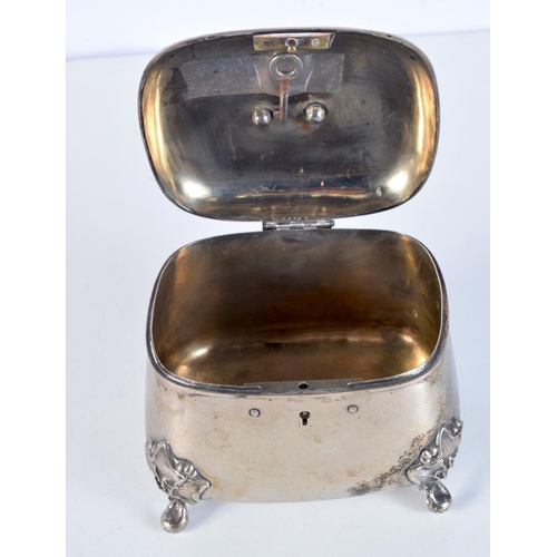 1670 - AN ANTIQUE SILVER TEA CADDY. 348 grams. 13.5 cm x 13.5 cm.