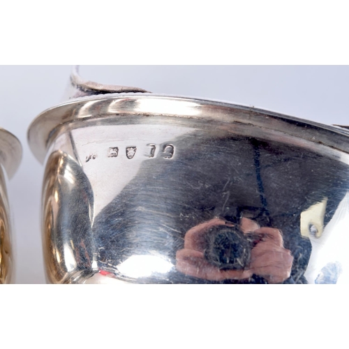 1671 - A PAIR OF EARLY 19TH CENTURY SILVER BUCKET SALTS. London 1804. 179 grams. 5 cm x 9.5 cm.