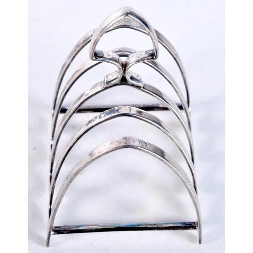 1693 - A SILVER TOAST RACK. 94 grams. 11 cm x 8 cm.