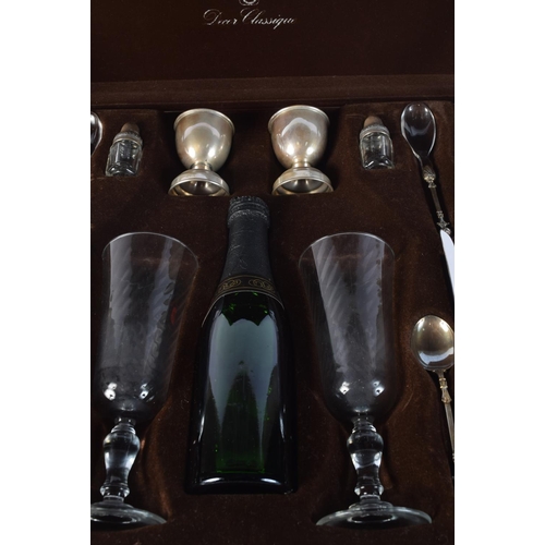 1711 - A CHRISTOPH WINDMANN SILVER CHAMPAGNE SET. 44 cm x 34 cm.