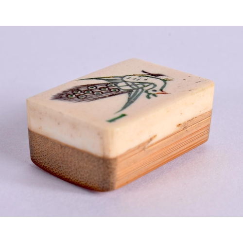 2036 - AN EARLY 20TH CENTURY CHINESE MAHJONG BAMBOO AND BONE SET within original case. 24 cm x 16 cm.