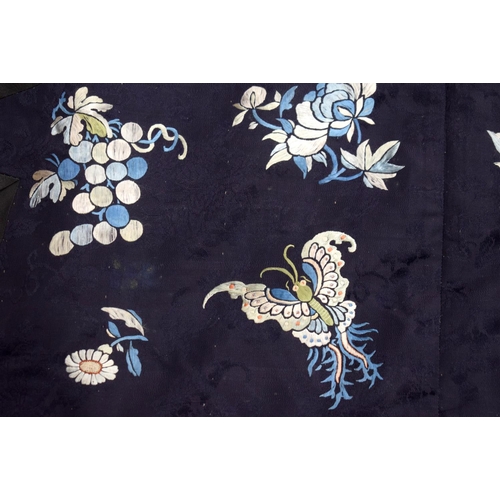 2054 - A PAIR OF 19TH CENTURY CHINESE ORANGE SILK EMBROIDERED DRAGON PANELS together with other similar sil... 