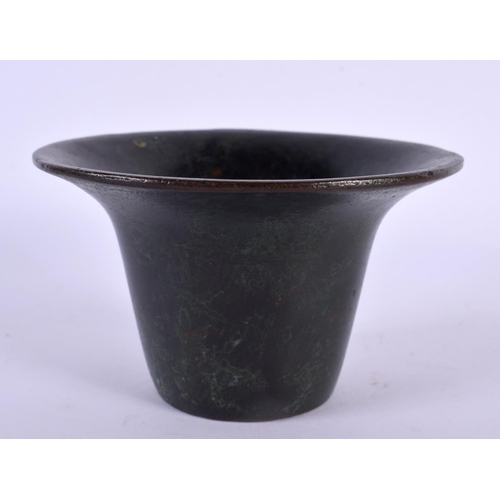 2089 - A 19TH CENTURY CHINESE MIDDLE EASTERN BRONZE CENSER of flared form. 12 cm wide.