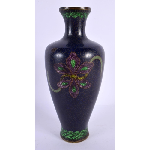 2092 - A LATE 19TH CENTURY JAPANESE MEIJI PERIOD CLOISONNE ENAMEL VASE decorated with dragons. 9 cm x 4 cm.