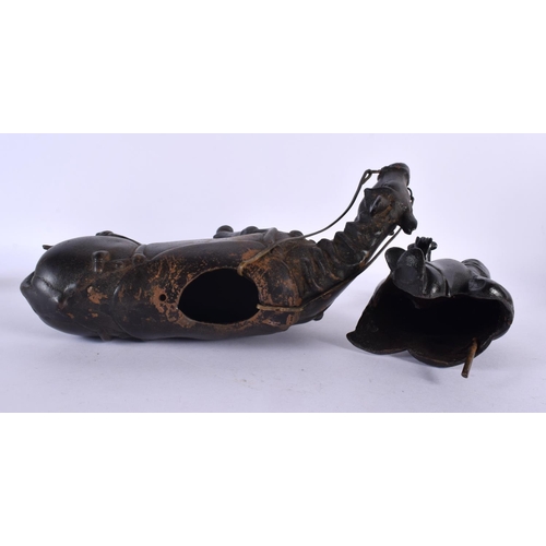 2099 - A LARGE 19TH CENTURY CHINESE IRON CENSER AND COVER Ming style, formed as a scholar upon horseback. 3... 