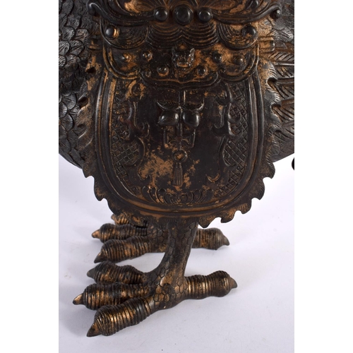 2100 - A VERY LARGE CHINESE BRONZE PHOENIX BIRD CENSER AND COVER probably late Qing. 44 cm x 24 cm.