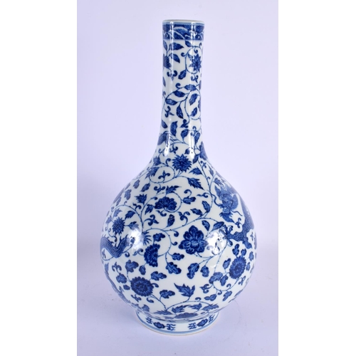 2113 - A CHINESE QING DYNASTY BLUE AND WHITE PORCELAIN VASE Yongzheng mark and possibly of the period, pain... 