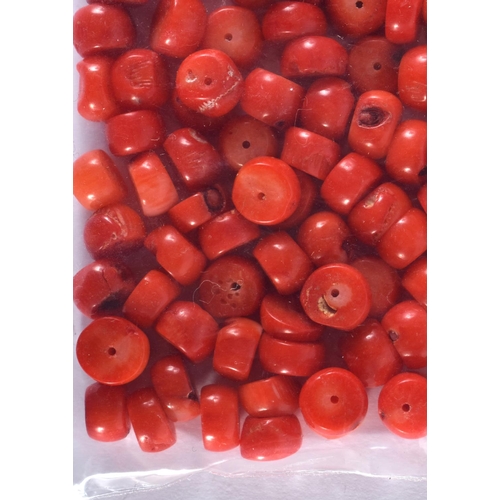 2139 - ASSORTED CHINESE CORAL BEADS. 105 grams. 1 cm x 0.5 cm. (qty)