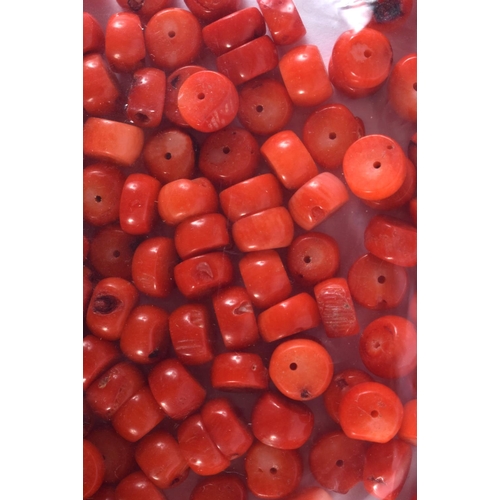 2139 - ASSORTED CHINESE CORAL BEADS. 105 grams. 1 cm x 0.5 cm. (qty)