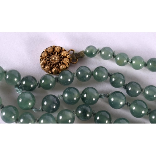 2143 - A CHINESE REPUBLICAN PERIOD JADE NECKLACE. 26 grams. (qty)