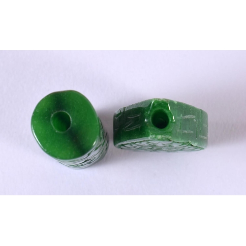 2178 - TWO CHINESE CARVED JADE TOGGLES 20th Century. Largest 4 cm long. (2)