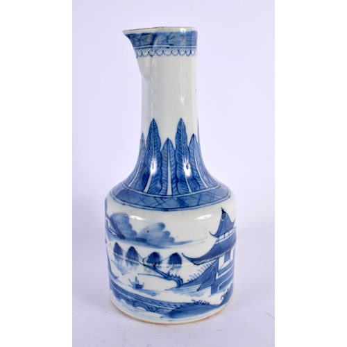 2196 - AN UNUSUAL LATE 18TH/19TH CENTURY CHINESE EXPORT WINE JUG Qianlong/Jiaqing, painted with landscapes.... 