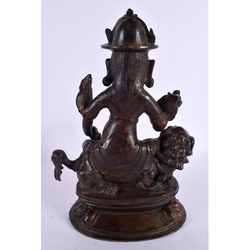 2205 - A LARGE SINO TIBETAN POLYCHROMED BRONZE BUDDHA possibly 19th century. 28 cm x 15 cm.