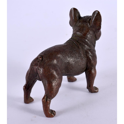 2230 - A JAPANESE BRONZE BULLDOG OKIMONO. 9 cm x 6 cm.