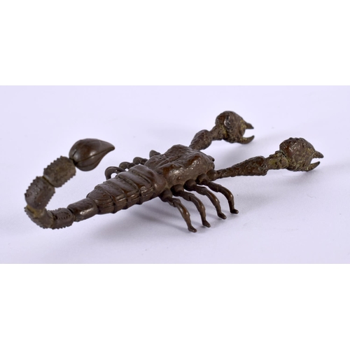 2234 - A JAPANESE BRONZE SCORPION OKIMONO. 9 cm x 4 cm.