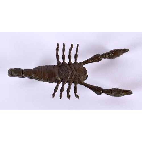 2234 - A JAPANESE BRONZE SCORPION OKIMONO. 9 cm x 4 cm.